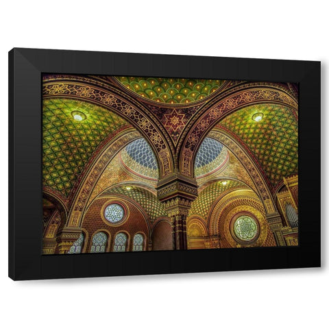 Colourful Synagoge I Black Modern Wood Framed Art Print by Ronin