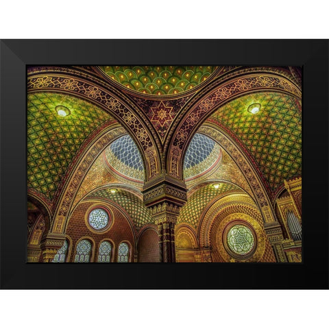 Colourful Synagoge I Black Modern Wood Framed Art Print by Ronin
