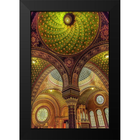 Colourful Synagoge II Black Modern Wood Framed Art Print by Ronin