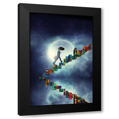 The Moonwalker Black Modern Wood Framed Art Print with Double Matting by Hillert, Peter