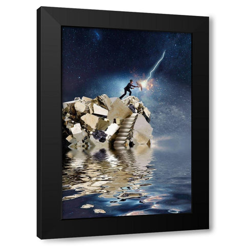 The Skywalker Black Modern Wood Framed Art Print by Hillert, Peter