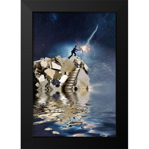 The Skywalker Black Modern Wood Framed Art Print by Hillert, Peter