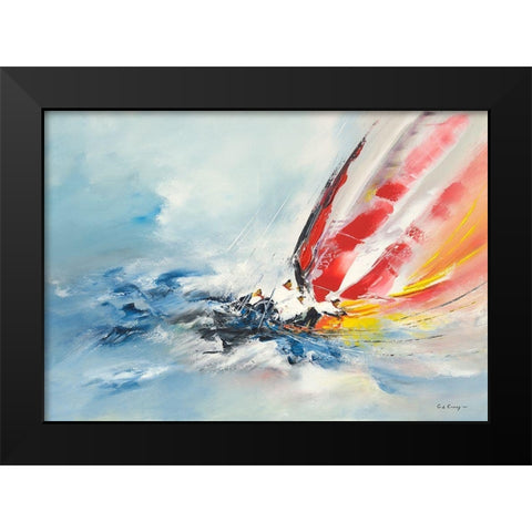 Gros temps Black Modern Wood Framed Art Print by de Courcy, Gerard