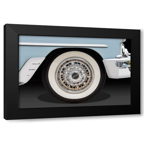 Blue Car Black Modern Wood Framed Art Print by Hillert, Peter