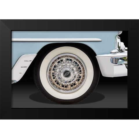 Blue Car Black Modern Wood Framed Art Print by Hillert, Peter
