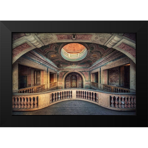 Chapel Black Modern Wood Framed Art Print by Haker, Matthias
