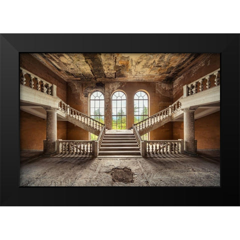 In Between Black Modern Wood Framed Art Print by Haker, Matthias