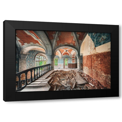 Sandcastles Black Modern Wood Framed Art Print with Double Matting by Haker, Matthias