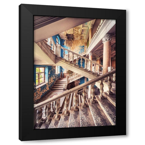 Scalae Black Modern Wood Framed Art Print by Haker, Matthias