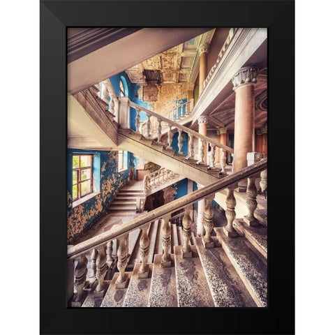 Scalae Black Modern Wood Framed Art Print by Haker, Matthias