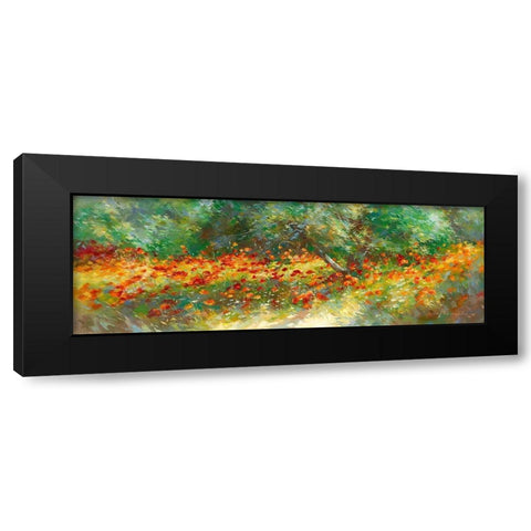 Champ des Cocquelicots Black Modern Wood Framed Art Print by Messely, Johann