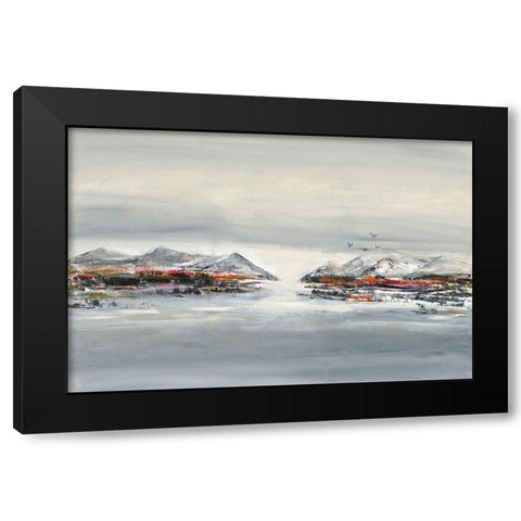 Landschaft Black Modern Wood Framed Art Print with Double Matting by Arns-Muller, Monika