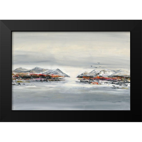 Landschaft Black Modern Wood Framed Art Print by Arns-Muller, Monika