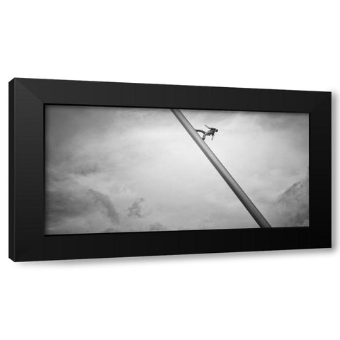 Man walking the Sky Black Modern Wood Framed Art Print with Double Matting by Stein, Oliver