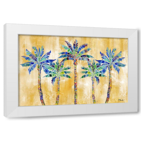 Tahiti Palm Horizontal - Golden White Modern Wood Framed Art Print by Brent, Paul