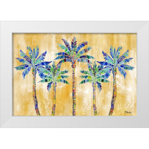 Tahiti Palm Horizontal - Golden White Modern Wood Framed Art Print by Brent, Paul