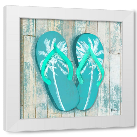 Pompano Sandals I White Modern Wood Framed Art Print by Brent, Paul