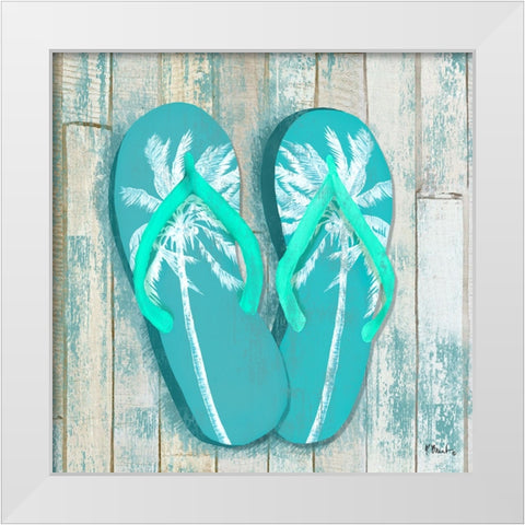 Pompano Sandals I White Modern Wood Framed Art Print by Brent, Paul