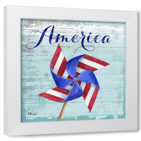 Patriotic Pinwheel I White Modern Wood Framed Art Print by Brent, Paul