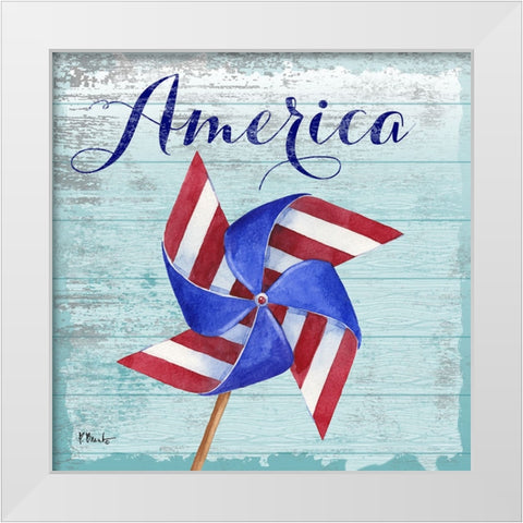 Patriotic Pinwheel I White Modern Wood Framed Art Print by Brent, Paul