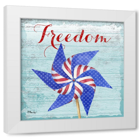 Patriotic Pinwheel III White Modern Wood Framed Art Print by Brent, Paul