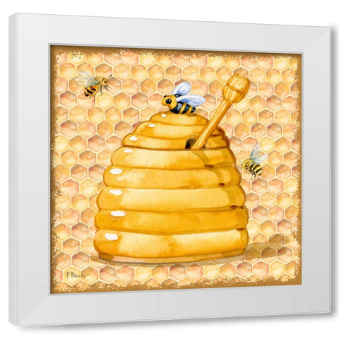 Honey Pot IV - Honeycomb White Modern Wood Framed Art Print by Brent, Paul