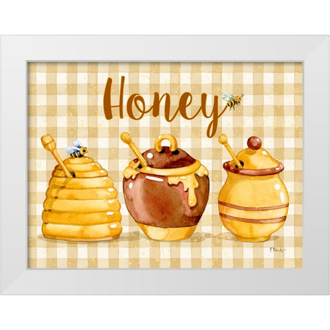 Honey Pot Horizontal - Speckled White Modern Wood Framed Art Print by Brent, Paul