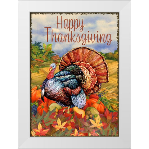 Thanksgiving Foliage White Modern Wood Framed Art Print by Brent, Paul