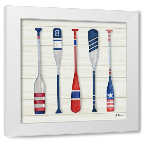 Port Oars I White Modern Wood Framed Art Print by Brent, Paul