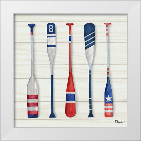 Port Oars I White Modern Wood Framed Art Print by Brent, Paul