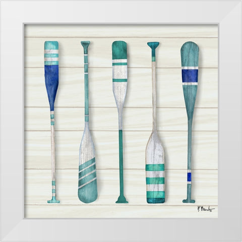 Port Oars II White Modern Wood Framed Art Print by Brent, Paul