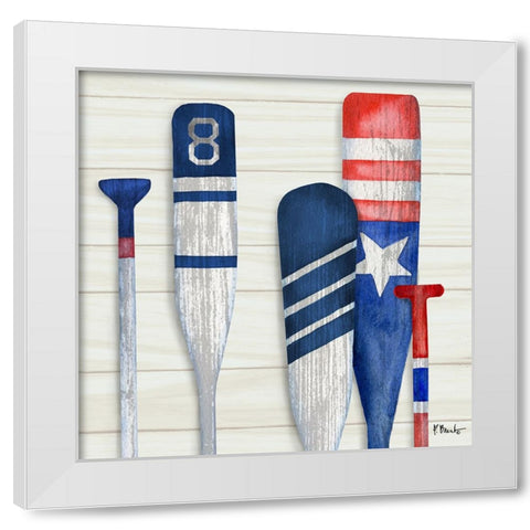 Port Oars III White Modern Wood Framed Art Print by Brent, Paul