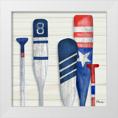 Port Oars III White Modern Wood Framed Art Print by Brent, Paul