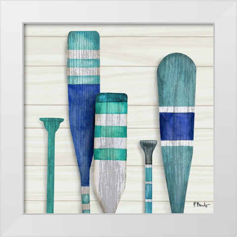 Port Oars IV White Modern Wood Framed Art Print by Brent, Paul