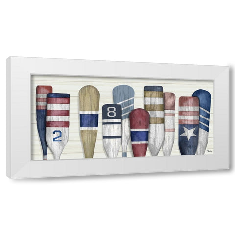 Port Oars Horizontal White Modern Wood Framed Art Print by Brent, Paul