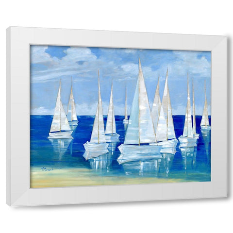 Blanco Beach Sailboats White Modern Wood Framed Art Print by Brent, Paul