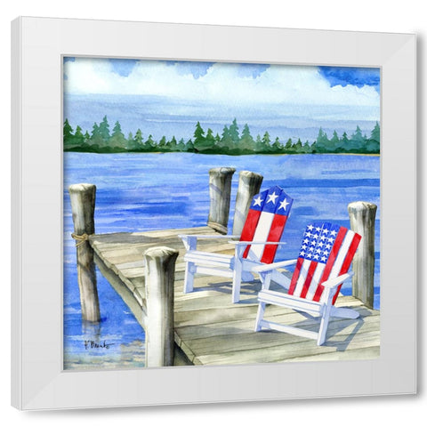 Patriotic Dock II White Modern Wood Framed Art Print by Brent, Paul
