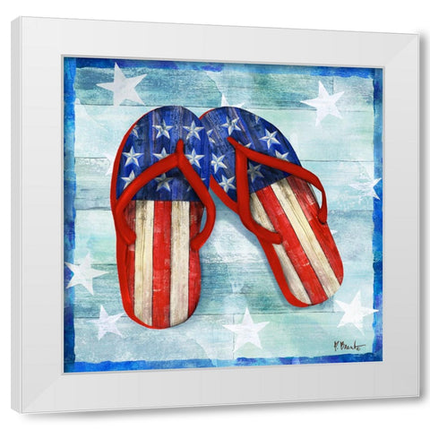 Freedom Flip Flops I White Modern Wood Framed Art Print by Brent, Paul