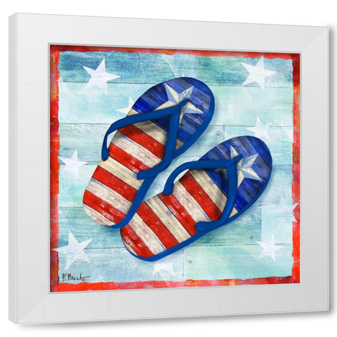 Freedom Flip Flops II White Modern Wood Framed Art Print by Brent, Paul