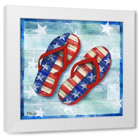 Freedom Flip Flops IV White Modern Wood Framed Art Print by Brent, Paul