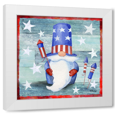 Freedom Gnome IV White Modern Wood Framed Art Print by Brent, Paul