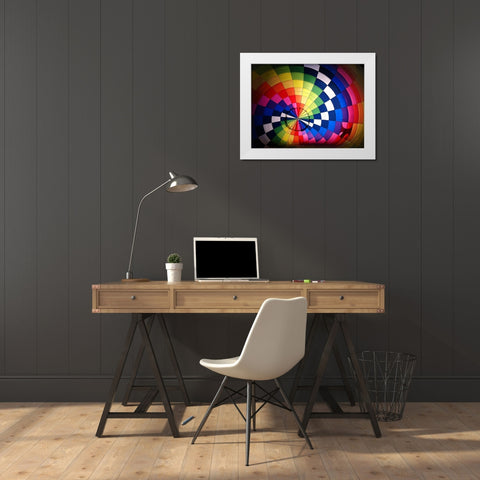 Balloon 1 White Modern Wood Framed Art Print by Lee, Rachel