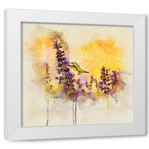 Bird 50 Watercolor White Modern Wood Framed Art Print by Lee, Rachel