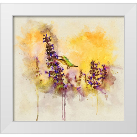 Bird 50 Watercolor White Modern Wood Framed Art Print by Lee, Rachel