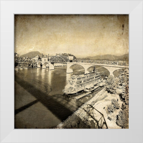Bridge To Lookout Textured White Modern Wood Framed Art Print by Lee, Rachel