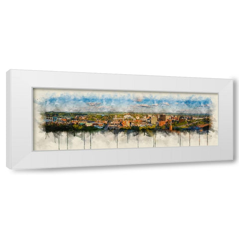 Cameron Hill View Watercolor White Modern Wood Framed Art Print by Lee, Rachel