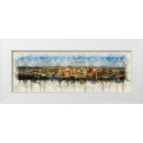 Cameron Hill View Watercolor White Modern Wood Framed Art Print by Lee, Rachel