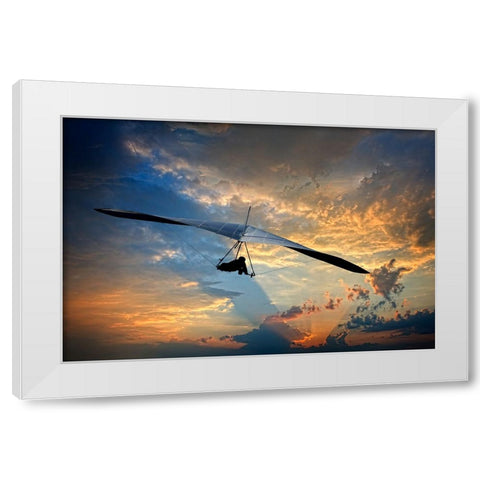 Chattanooga Hang Gliding White Modern Wood Framed Art Print by Lee, Rachel