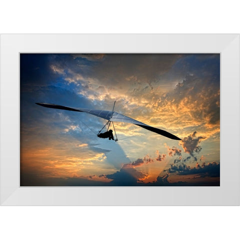 Chattanooga Hang Gliding White Modern Wood Framed Art Print by Lee, Rachel