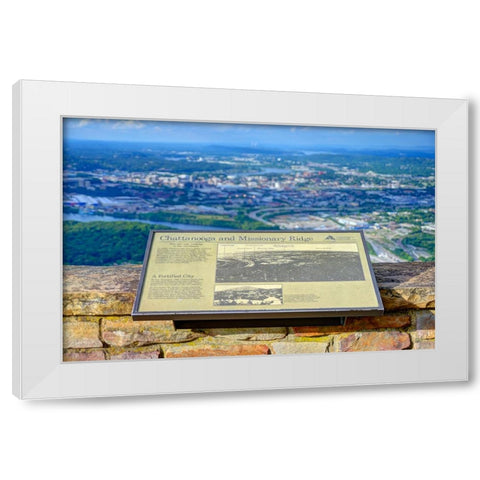 Chattanooga Missionary Ridge Plaque White Modern Wood Framed Art Print by Lee, Rachel